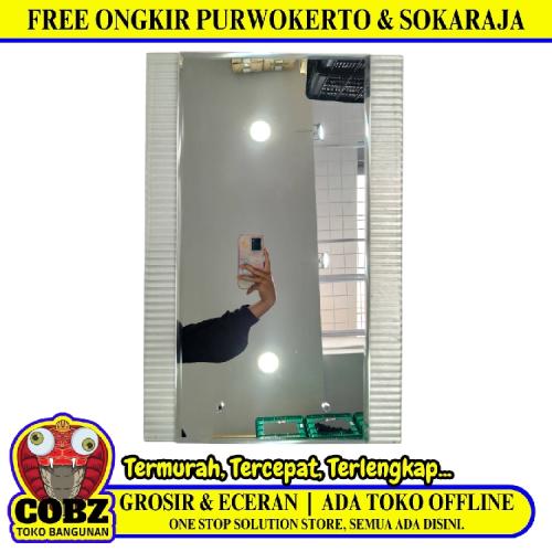 40 CM x 60 CM / GRAGE Cermin Wastafel Kaca Kamar Mandi Euro Es 02 Set