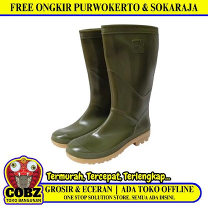 NO 42 / AP ORCA Sepatu Boot Kebun Pabrik Proyek Safety Karet Hijau Set