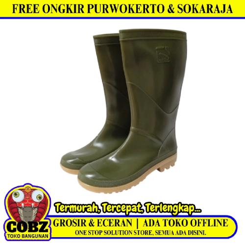 NO 42 / AP ORCA Sepatu Boot Kebun Pabrik Proyek Safety Karet Hijau Set