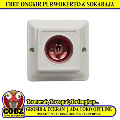 KAWACHI KW04 Fitting Tempat Lampu Plafon Atap Tempel Kotak Besar Putih