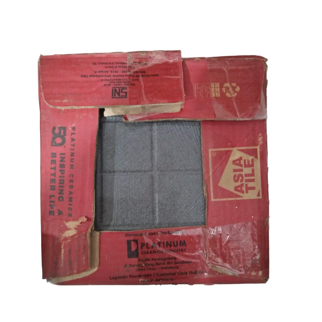 20 CM x 20 CM / ASIA TILE ALPHA Keramik Lantai Kamar Mandi Matte Black Dus