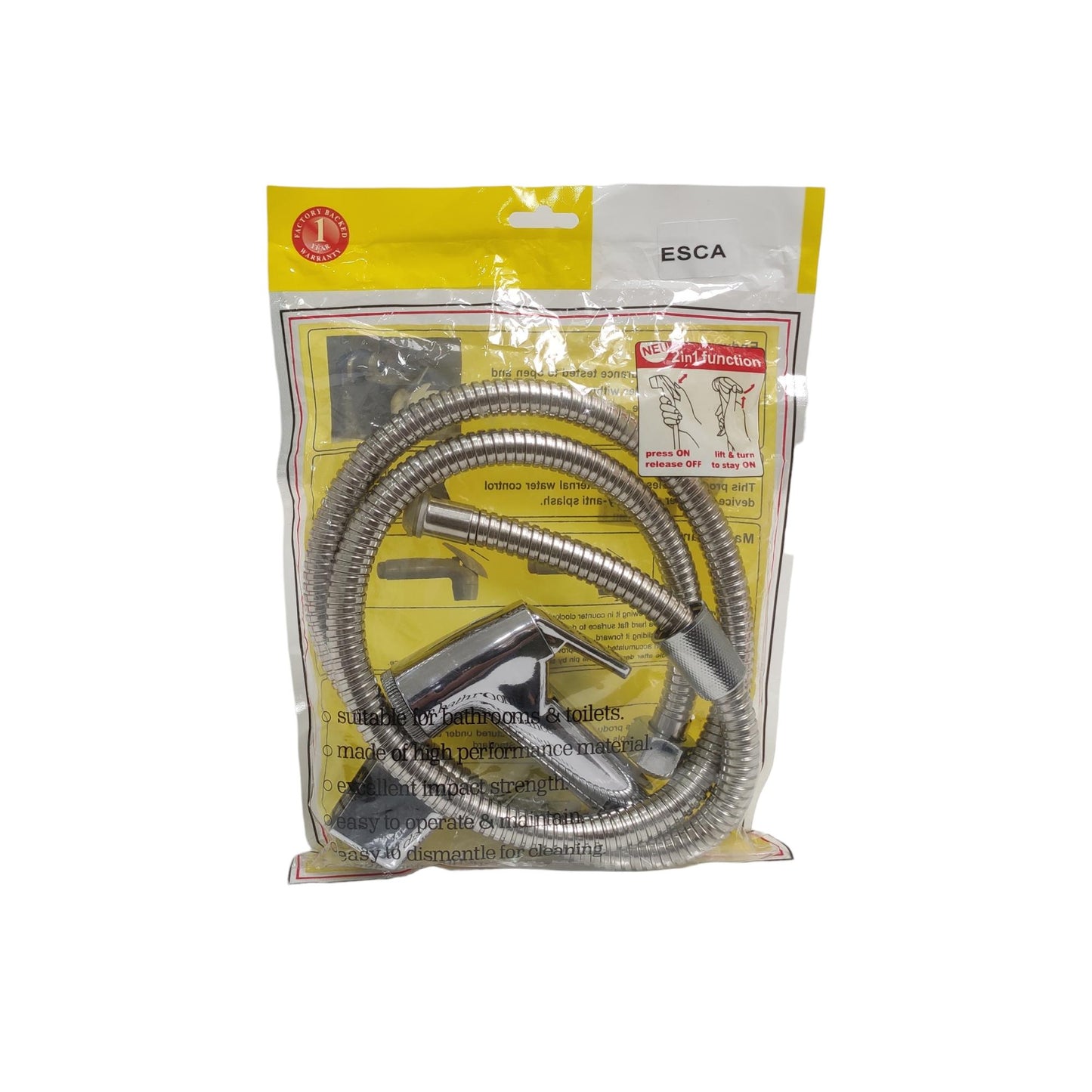 1/2 IN x 120 CM / ESCA Jet Shower Cebok Toilet Stainless Set