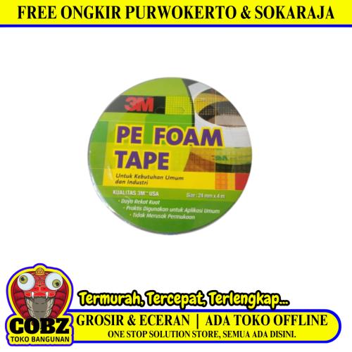24 MM / 3M PE Isolasi Bolak Balik Busa Double Foam Tape Putih