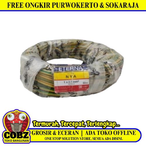 1 INTI x 2.5 MM x 50 M / ETERNA NYA Tunggal Kabel Tembaga SNI Kuning Roll