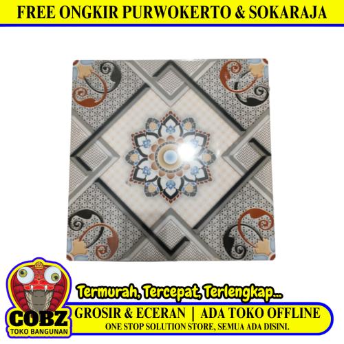 40 CM x 40 CM / ARWANA ZARAGOZA Keramik Lantai Rumah Glossy Grey Dus