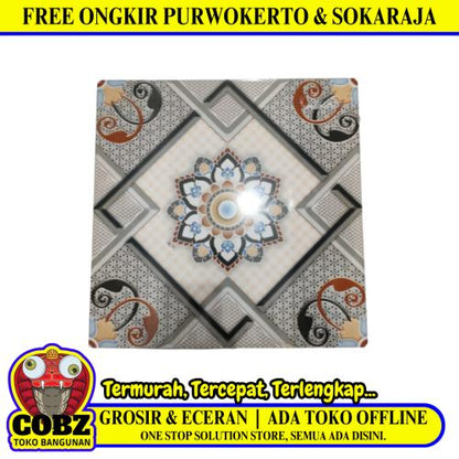 40 CM x 40 CM / ARWANA ZARAGOZA Keramik Lantai Rumah Glossy Grey Dus