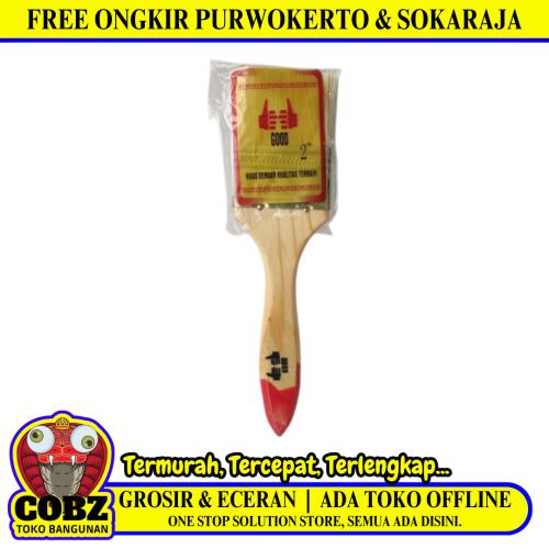 2 IN / GOOD Kuas Cat Tembok Kayu Besi Air Acyrlic Paint Brush