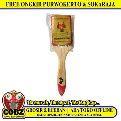 2 IN / GOOD Kuas Cat Tembok Kayu Besi Air Acyrlic Paint Brush