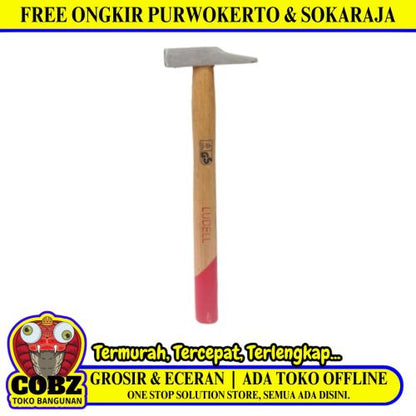 100 GR / LUDELL Palu Martil Kaca Tukang Manchinist Hammer Gagang Kayu