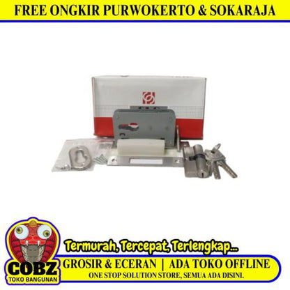 SLG Slot Body Kunci Pintu Geser Lidah Mekar Sliding Door Set
