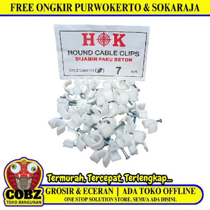 7 MM / HOK Klem Kabel Penjepit Penyangga Paku Beton Bungkus