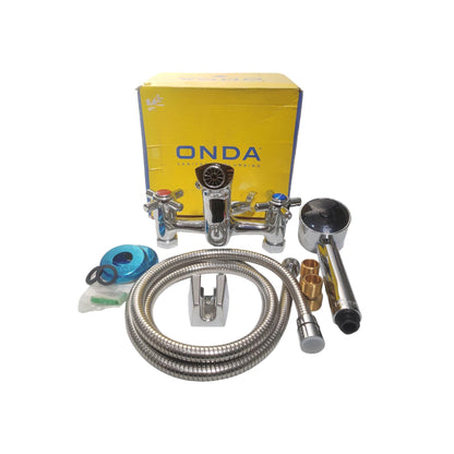 1/2 IN/ ONDA Kran Shower Panas Dingin  Stainless + Selang + Shower Set