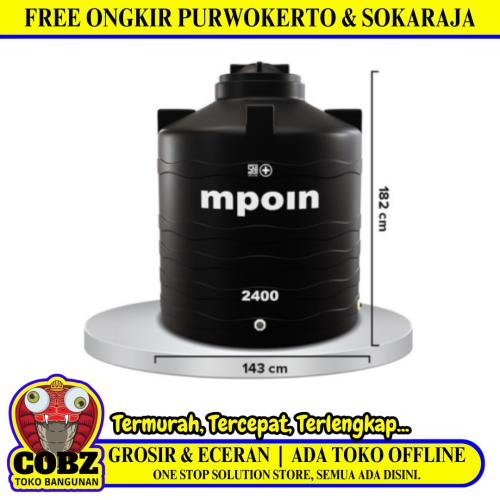 2336 L  / M POIN + WAVE W 2400 Water Torrent Tangki Tandon Air PVC Hitam + Acc Set