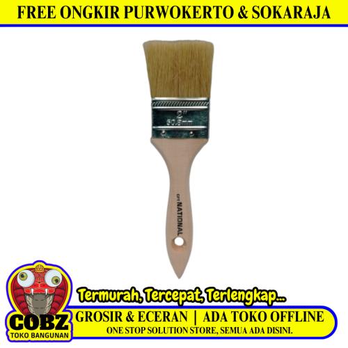 2 IN / CPT NATIONAL Kuas Cat Tembok Kayu Besi Air Acyrlic Paint Brush