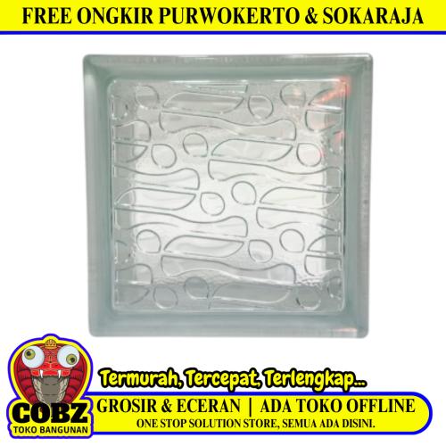 190 MM x 190 MM x 95 MM / MULIA PARANG Glassblock Rooster Blok Kaca Biji
