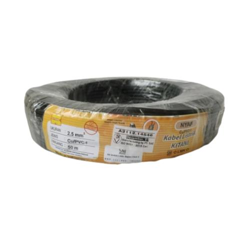 1 INTI x 2.5 MM x 50 M / KITANI NYA F Serabut Kabel Tembaga SNI Hitam Roll