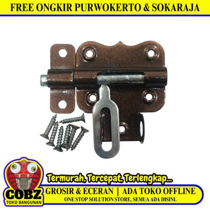 2 IN / COBZ Grendel Overpal Kunci Slot Tempat Cantel Gembok Stainless