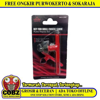 13 MM / YUKIDO Kunci Kepala Mesin Bor Hanging Drill Chuck Key Merah