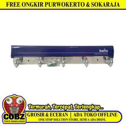 5 KAIT / BANO 585 Kapstok Cantel Gantungan Baju Dinding Stainless