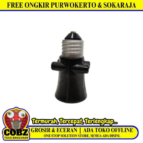 BROCO Fitting Lampu Kombinasi Socket Stop Kontak Hitam