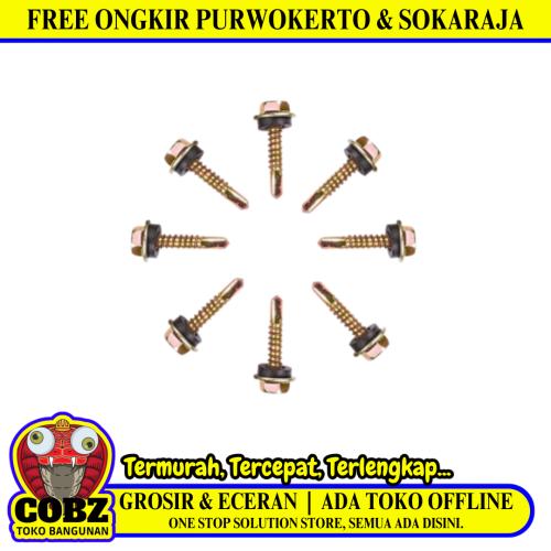 16 MM / TM Roofing Baut Sekrup Atap Baja Ringan Kuning Biji