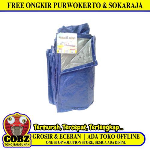 8 M x 10 M / TM A5 Terpal Tarpaulin Tutup Plastik PVC Biru Silver