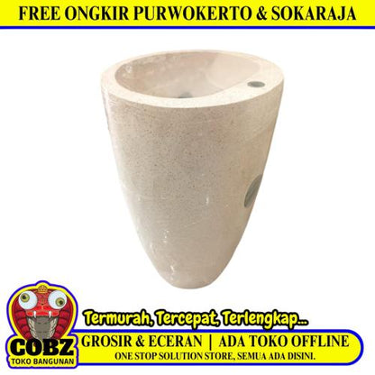 BT TABUNG Wastafel Teraso Jenis Teraso Asli Granit Marmer