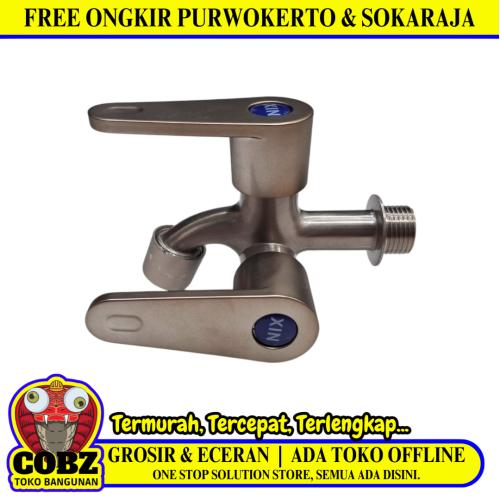 1/2 IN / XIN 1912 SN  Kran Air Cabang Double Shower Mesin Cuci Stainless