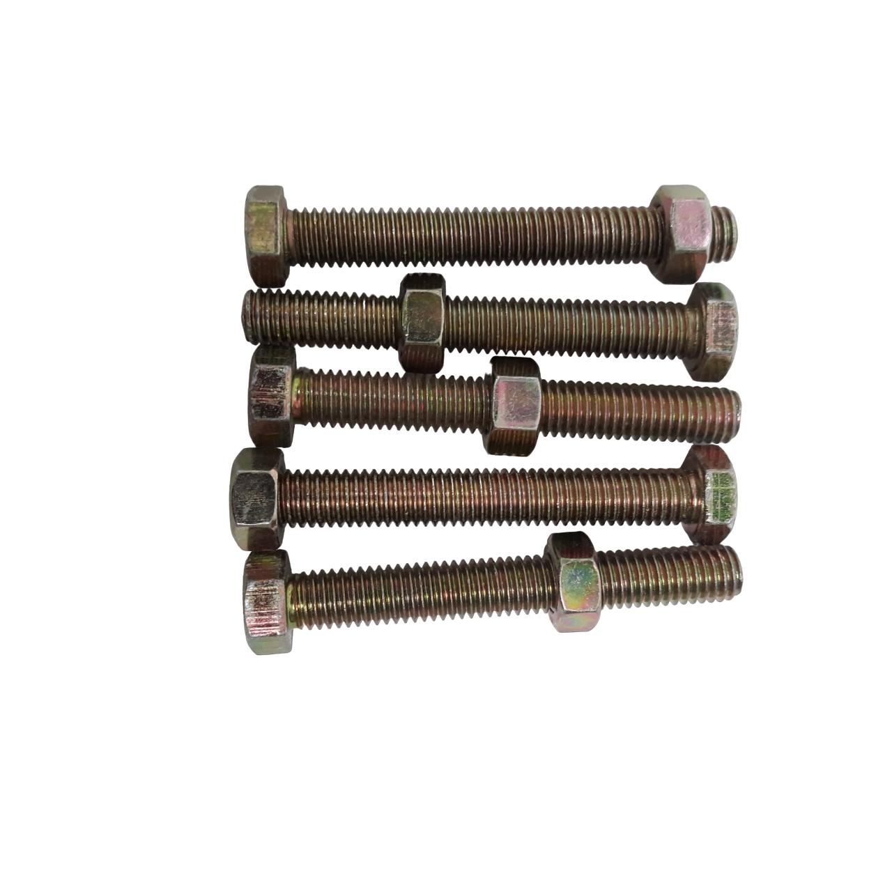 M 8 x 60 MM / TM Baut Mur Hexagon Bolt Nut Flat Head Kuning Biji