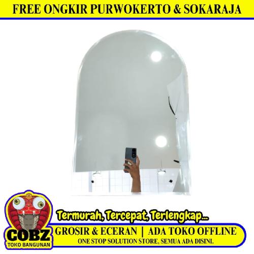 40 CM x 60 CM / GRAGE Cermin Wastafel Kaca Kamar Mandi Oval Polos Set