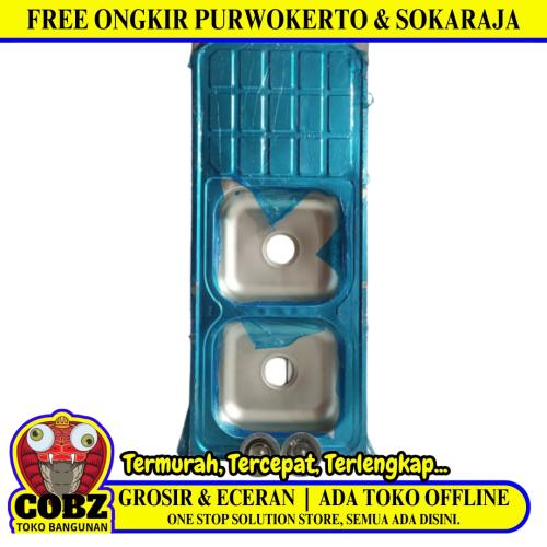 120 CM X 50 CM X 12 CM / FLO Bak Cuci Piring Washbak 2 Lubang + Acc Set