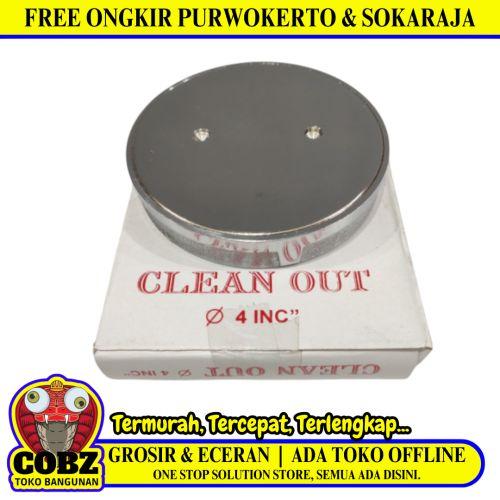 4 INCH / TM Clean Out Dop Drat Dalam Tutup Septic Tank Stainless