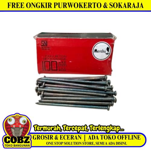 100 MM / MARABU Paku Beton Tembok Dinding Hitam Dus