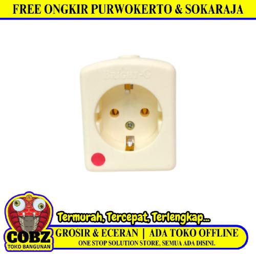 1 LUBANG / BRIGHT-G 01 Stop Kontak Terminal Arde Tempel OB Outbow Cream