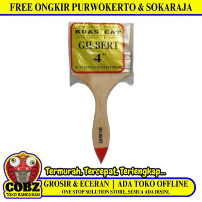 4 IN / GILBERT Kuas Cat Tembok Kayu Besi Air Acyrlic Paint Brush