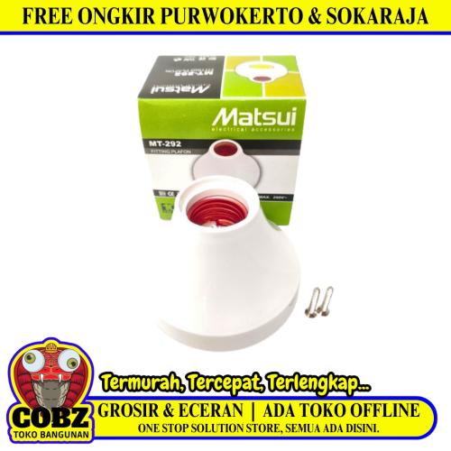 MATSUI 292 Fitting Tempat Lampu Plafon Atap Tempel Bulat Besar Putih