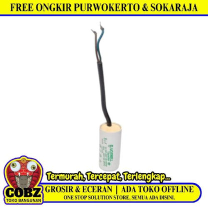 8 OHM / MOSWWELL Kapasitor Pompa Air Mesin Cuci Mikro Kabel