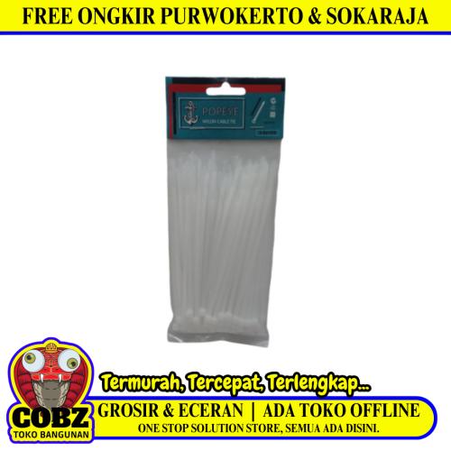 3.6 MM x 150 MM / POPEYE Kabel Cable Ties Tali Ripet 15 CM Putih Pack