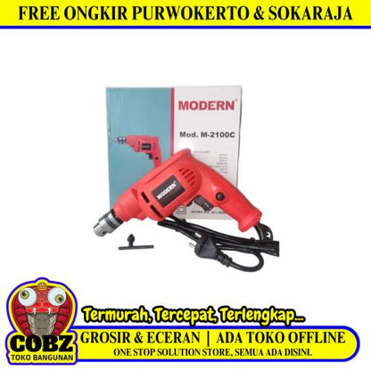 MODERN M-2100C Mesin Bor Tangan Drill 2 Way Kabel Set