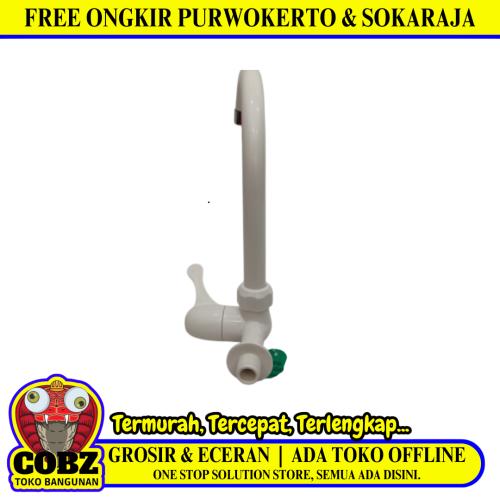 1/2 IN  / NEW SOLIGEN Kran Angsa Sink Bak Cuci Piring Tembok Plastik PVC