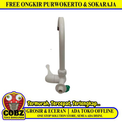 1/2 IN  / NEW SOLIGEN Kran Angsa Sink Bak Cuci Piring Tembok Plastik PVC