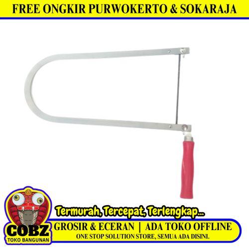 12 IN / BLUE Gergaji Triplek U Gorok Potong Ukir Kayu Gagang Kayu