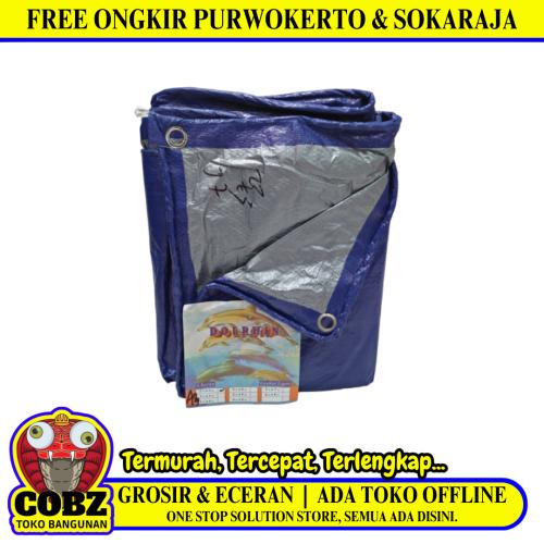 2 M x 3 M / TM A3 Terpal Tarpaulin Tutup Plastik PVC Biru Silver