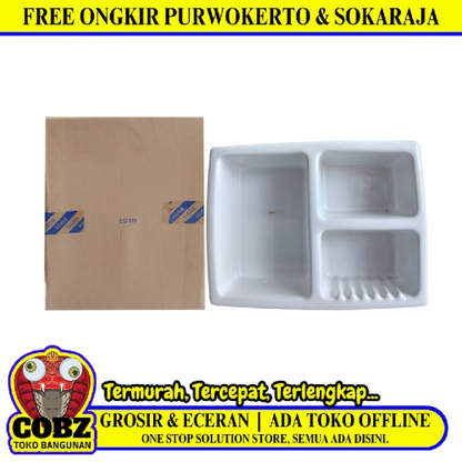 42 CM x 32 CM x 10 CM / TOTO S161W  Tempat Sabun Tanam Dinding Keramik White