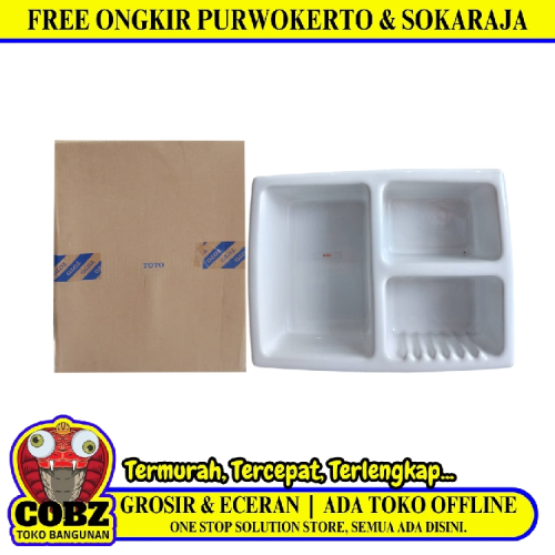 42 CM x 32 CM x 10 CM / TOTO S161W  Tempat Sabun Tanam Dinding Keramik White