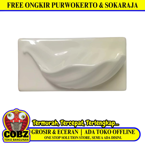 11 CM x 22 CM x 11 CM / DUTY SH-22 Tempat Sabun Tanam Dinding Keramik Ivory