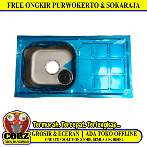 75 CM x 40 CM x 11 CM / HPP Bak Cuci Piring Washbak 1 Lubang + Acc Set