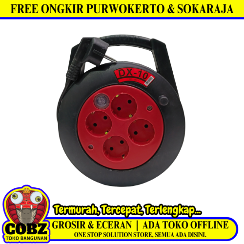 6 M / DEXTA DX-10 Kabel Roll Stop Kontak Colokan Full Tembaga Standar