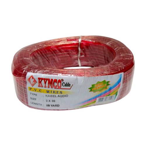 2 INTI x 30 MM x 45 M / KYMCO Serabut Kabel Audio Tembaga SNI Merah Roll