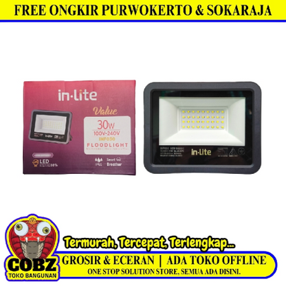 30 WATT / IN-LITE VALUE Lampu Kap Sorot Tembak Jalan Flood Light Putih